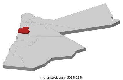 Map - Jordan, Madaba - 3D-Illustration