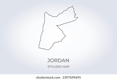 Mapa de Jordania en un estilo minimalista estilizado. Simple ilustración del mapa del país.