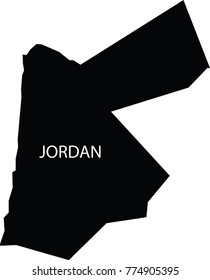 Map of Jordan vector black on white background
