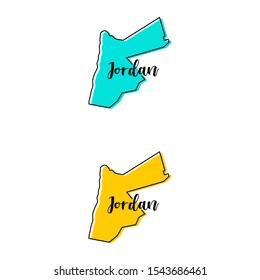 Map of Jordan Vector Design Template.