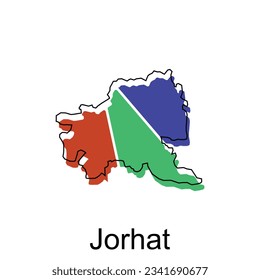 Map Of Jorhat City Modern Simple Geometric, illustration vector design template