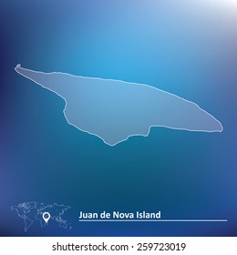 Map of Juan de Nova Island - vector illustration