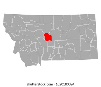 Map of Judith Basin in Montana on white