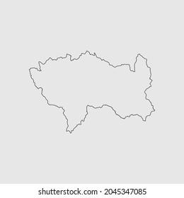 Map of Junin - Peru outline silhouette vector illustration
