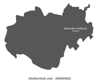 Map of Kabardino-Balkarian Republic, Russia