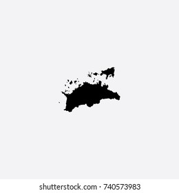 Map of Kagawa Prefecture - Japan Vector Illustration