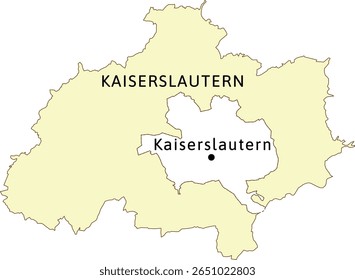 Mapa do distrito de Kaiserslautern na Renânia-Palatinado (Renânia-Palatinado), estado na República Federal da Alemanha. A capital é Alzey
