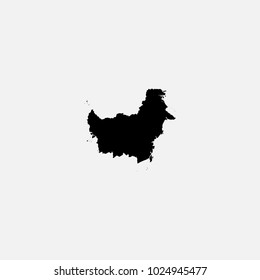 Map of Kalimantan - Indonesia Vector Illustration