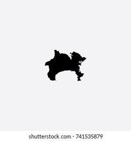 Mapa de la Prefectura de Kanagawa - Ilustración vectorial de Japón