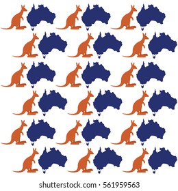 map kangaroo australia symbol seamless pattern vector illustration eps 10
