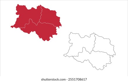 Mapa del distrito de Kannauj, distrito de Kannauj, estado de Uttar Pradesh, República de la India, Gobierno de Uttar Pradesh, territorio indio, India oriental, política, aldea, turismo