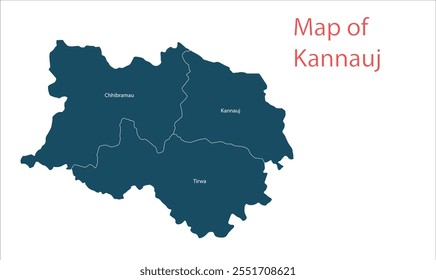 Map of Kannauj district, Kannauj District,  Uttar Pradesh State, Republic of India, Government of  Uttar Pradesh , Indian territory, Eastern India, politics, village, tourism