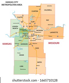 Kansas City Metropolitan Area Map Map Kansas City Metropolitan Area Kansas Stock Vector (Royalty Free)  1665710128 | Shutterstock