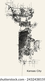 Map of Kansas City Missouri USA