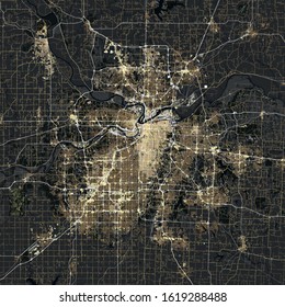 Map Kansas City. Kansas. USA