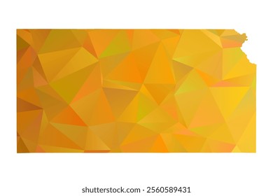 Map of Kansas - Gold Polygonal Design For Your. Vector illustration eps 10.