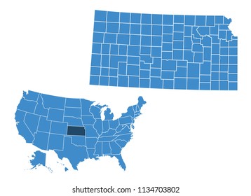 Map of Kansas state