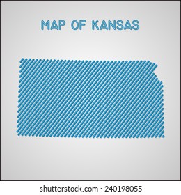 map of Kansas. Transparency effects used. 