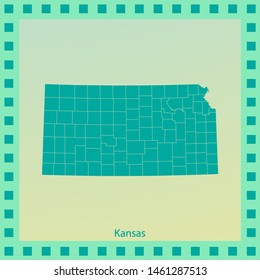 map of Kansas . vector illustration