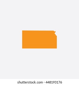 Map of Kansas Vector Illustration