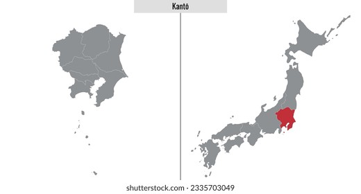 map of Kanto region of Japan and location on Japanese map