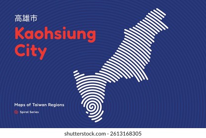 Map of Kaohsiung City, Taiwan Special Municipality, Circular Spiral Pattern