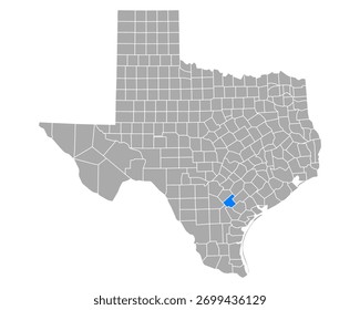 Map of Karnes in Texas on white