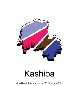 Map Kashiba City of Japan Country, Asia Map logo in colorful style design for your company