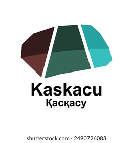 Map of Kaskacu City. vector map of the Kazakhstan Country. Vector illustration design template
