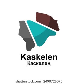 Map of Kaskelen City. vector map of the Kazakhstan Country. Vector illustration design template
