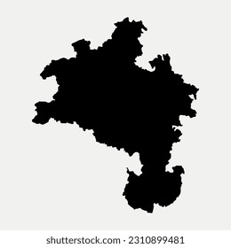 Map of Kassel - Hesse - Germany region outline silhouette graphic element Illustration template design
