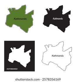 Map of Kathmandu, Nepal vector illustration symbol design