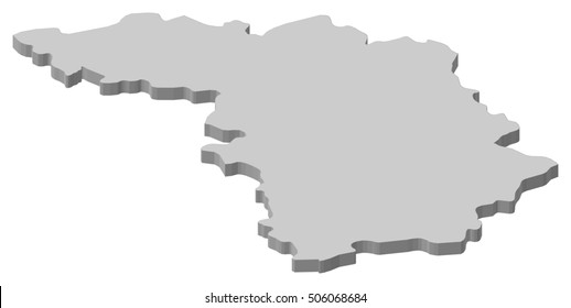 Map - Kaunas (Lithuania) - 3D-Illustration