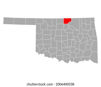Map of Kay in Oklahoma on white