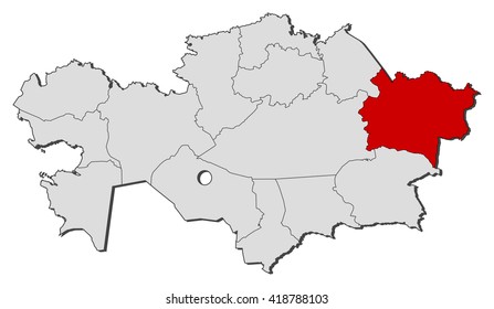 Map - Kazakhstan, East Kazakhstan
