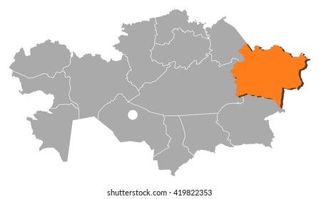 Map - Kazakhstan, East Kazakhstan