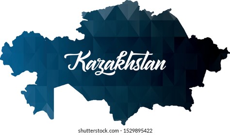 Map of Kazakhstan. Geometric polygon map vector
