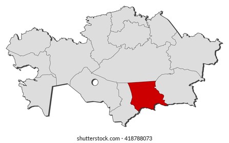 Map - Kazakhstan, Jambyl