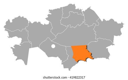 Map - Kazakhstan, Jambyl