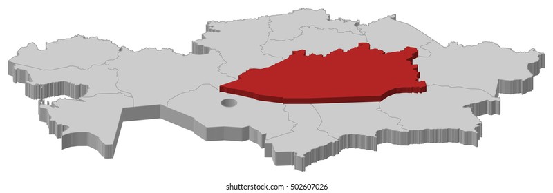 Map - Kazakhstan, Karagandy - 3D-Illustration