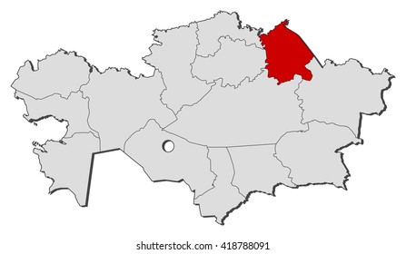 Map - Kazakhstan, Pavlodar