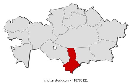 Map - Kazakhstan, South Kazakhstan