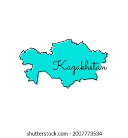 Map of Kazakhstan Vector Illustration Design Template.