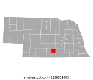 Map of Kearney in Nebraska on white