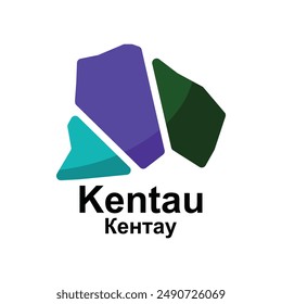 Map of Kentau City. vector map of the Kazakhstan Country. Vector illustration design template