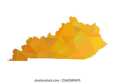 Map of Kentucky - Gold Polygonal Design For Your. Vector illustration eps 10.