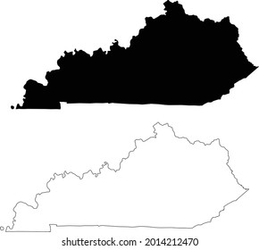 map of kentucky icon on white background. Kentucky State sign. Kentucky state map outline symbol.  flat style.