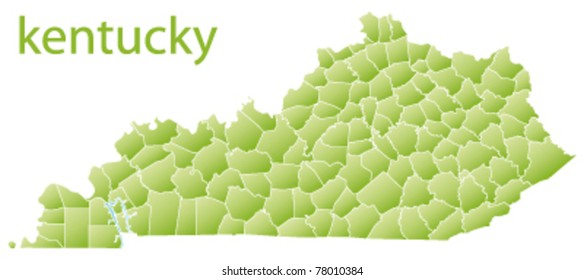 map of kentucky state, usa