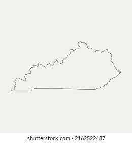 Map of Kentucky - United States outline silhouette graphic element Illustration template design
