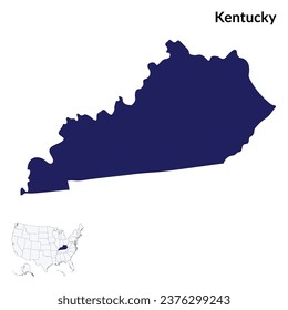 Map of Kentucky. Kentucky map. USA map
